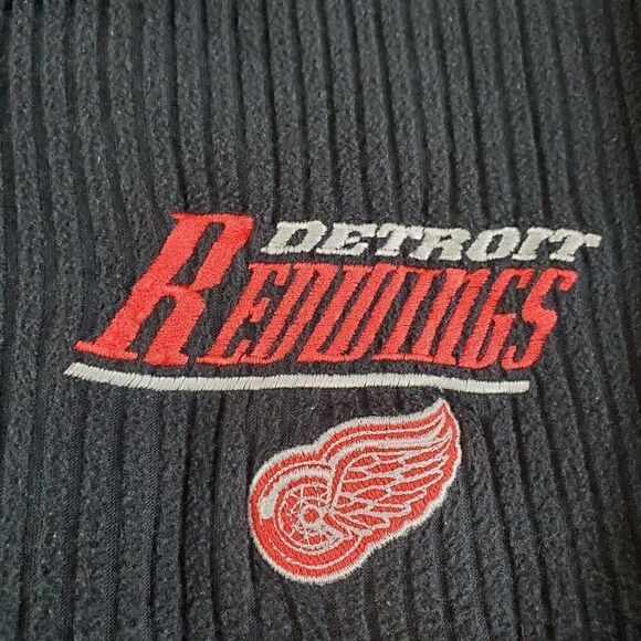 Vtg Detroit Red Wings Sweater Mens XL Grey Lee Sport NHL Ice Hockey Knit 1/4 Zip - Picture 2 of 7